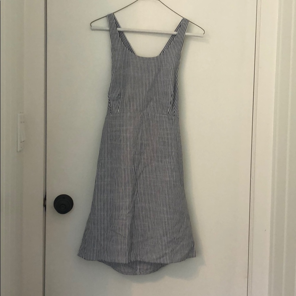 Stripe linen blue/white dress